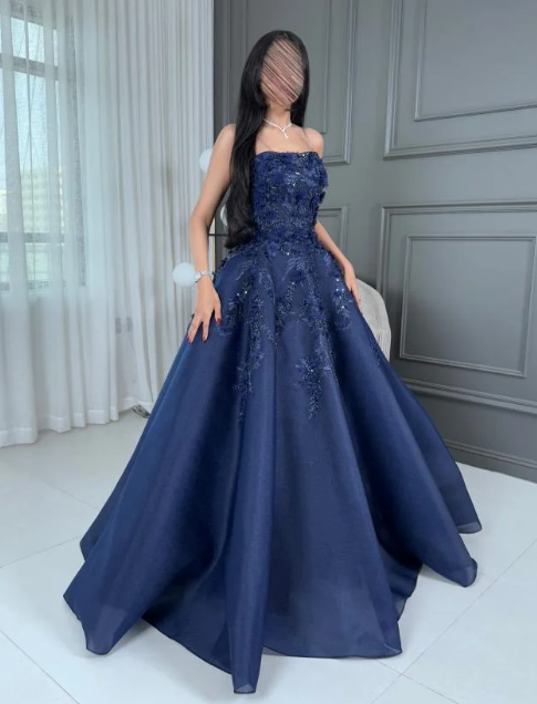 Sexy Prom Gown Formal Saudi Arabia Strapless A-line Floor Length Long Prom Dress DP276